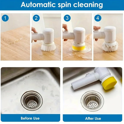 Handheld Electric Spin Scrubber | Cordless Rechargeable Cleaning Brush - Homevibz