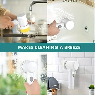Handheld Electric Spin Scrubber | Cordless Rechargeable Cleaning Brush - Homevibz