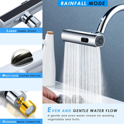 Kitchen Faucet Waterfall Outlet Splash Proof Universal Rotating Bubbler Multifunctional Water Nozzle Extension Kitchen Gadgets - Homevibz