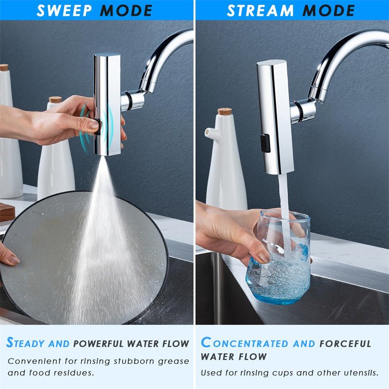 Kitchen Faucet Waterfall Outlet Splash Proof Universal Rotating Bubbler Multifunctional Water Nozzle Extension Kitchen Gadgets - Homevibz