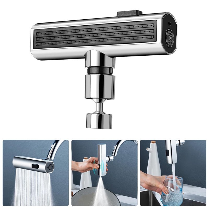 Kitchen Faucet Waterfall Outlet Splash Proof Universal Rotating Bubbler Multifunctional Water Nozzle Extension Kitchen Gadgets - Homevibz
