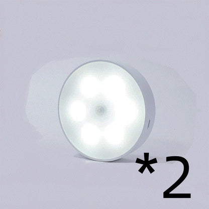 Usb Rechargeable Motion Sensor Light Round Wireless LED Puck Light Kichen Cabinet Lighting Motion Sensor Lamp Night Light - Homevibz